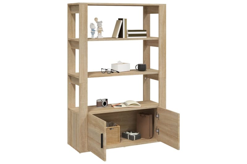 beBasic Skänk sonoma-ek 80x30x119,5 cm konstruerat trä - Förvaring - Förvaringsmöbler - Skänkar & sideboards