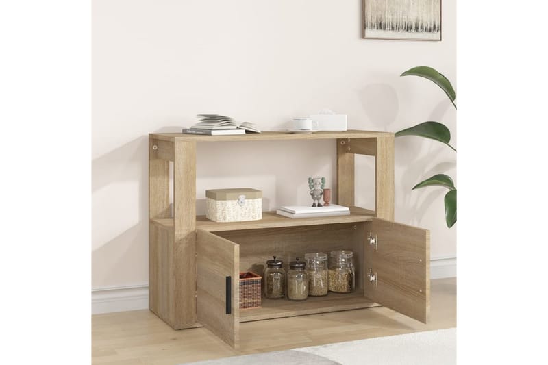 beBasic Skänk sonoma-ek 80x30x60 cm konstruerat trä - Förvaring - Förvaringsmöbler - Skänkar & sideboards