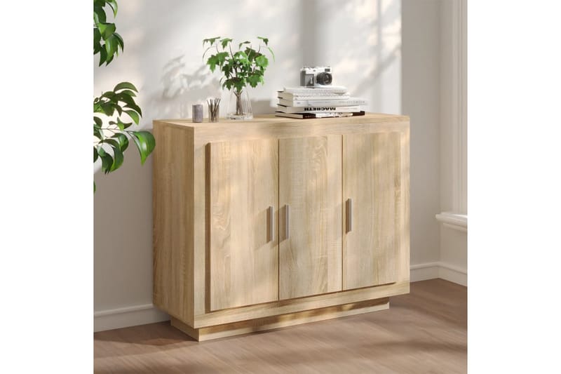 beBasic Skänk sonoma-ek 92x35x75 cm konstruerat trä - Förvaring - Förvaringsmöbler - Skänkar & sideboards