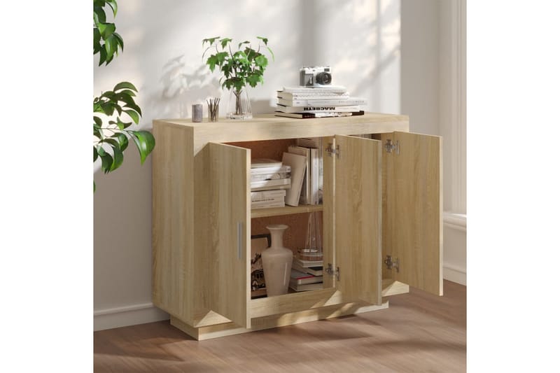 beBasic Skänk sonoma-ek 92x35x75 cm konstruerat trä - Förvaring - Förvaringsmöbler - Skänkar & sideboards
