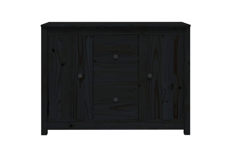 beBasic Skänk svart 100x35x74 cm massiv furu - Förvaring - Förvaringsmöbler - Skänkar & sideboards