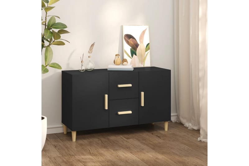 beBasic Skänk svart 100x36x60 cm konstruerat trä - Förvaring - Förvaringsmöbler - Skänkar & sideboards