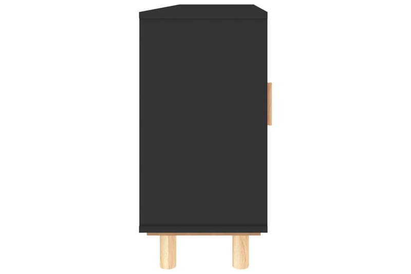 beBasic Skänk svart 105x30x60 cm massiv furu och naturlig rotting - Förvaring - Förvaringsmöbler - Skänkar & sideboards