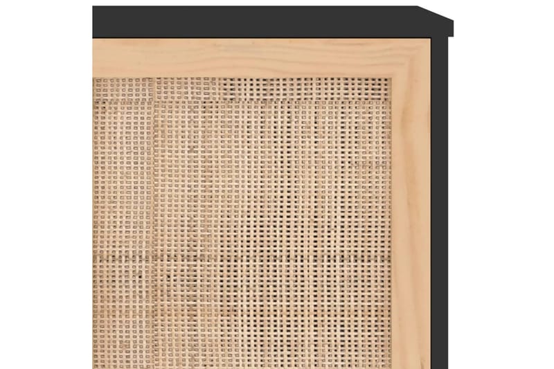 beBasic Skänk svart 105x30x60 cm massiv furu och naturlig rotting - Förvaring - Förvaringsmöbler - Skänkar & sideboards