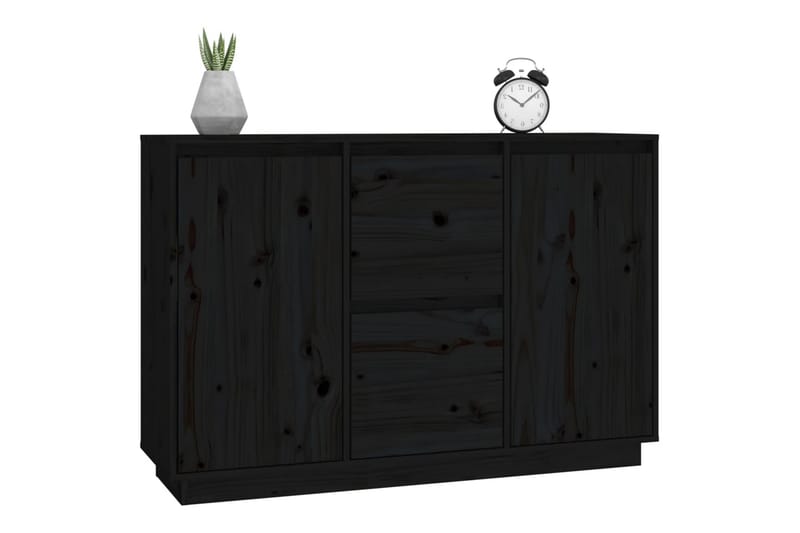beBasic Skänk svart 111x34x75 cm massiv furu - Förvaring - Förvaringsmöbler - Skänkar & sideboards