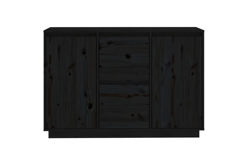 beBasic Skänk svart 111x34x75 cm massiv furu - Förvaring - Förvaringsmöbler - Skänkar & sideboards
