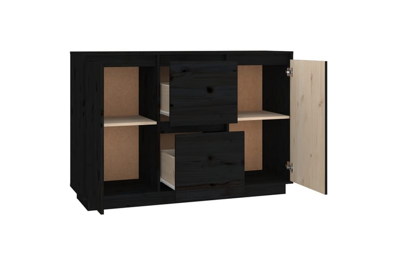 beBasic Skänk svart 111x34x75 cm massiv furu - Förvaring - Förvaringsmöbler - Skänkar & sideboards