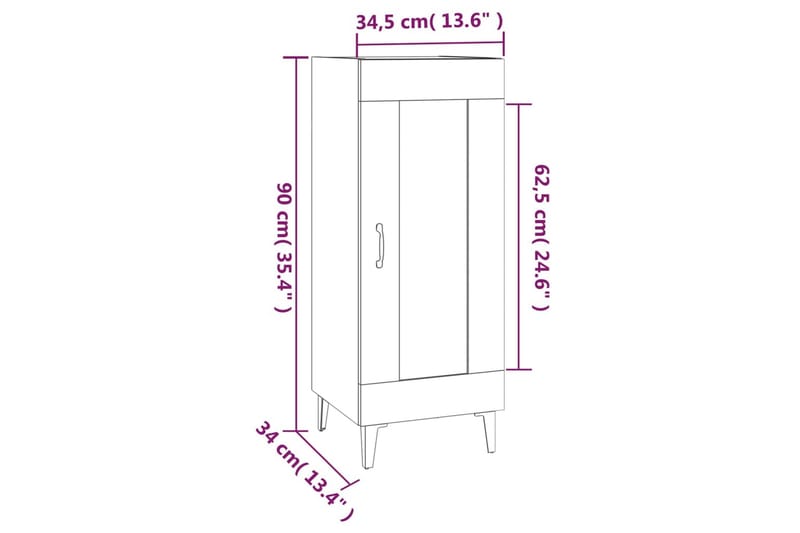 beBasic Skänk svart 34,5x34x90 cm konstruerat trä - Skänkar & sideboards