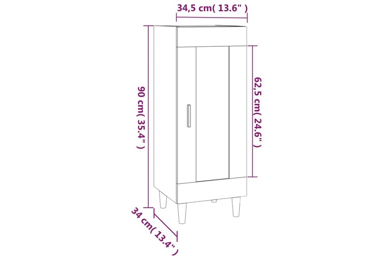 beBasic Skänk svart 34,5x34x90 cm konstruerat trä - Skänkar & sideboards