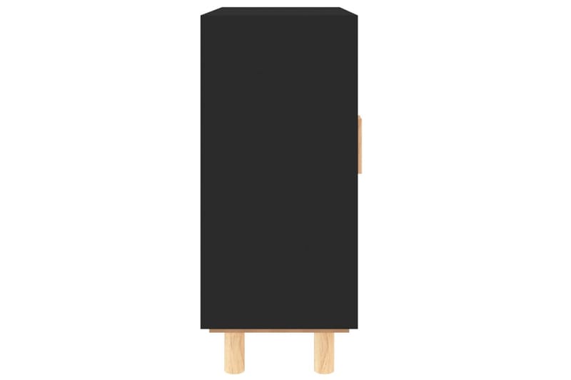 beBasic Skänk svart 60x30x70 cm massiv furu och naturlig rotting - Skänkar & sideboards