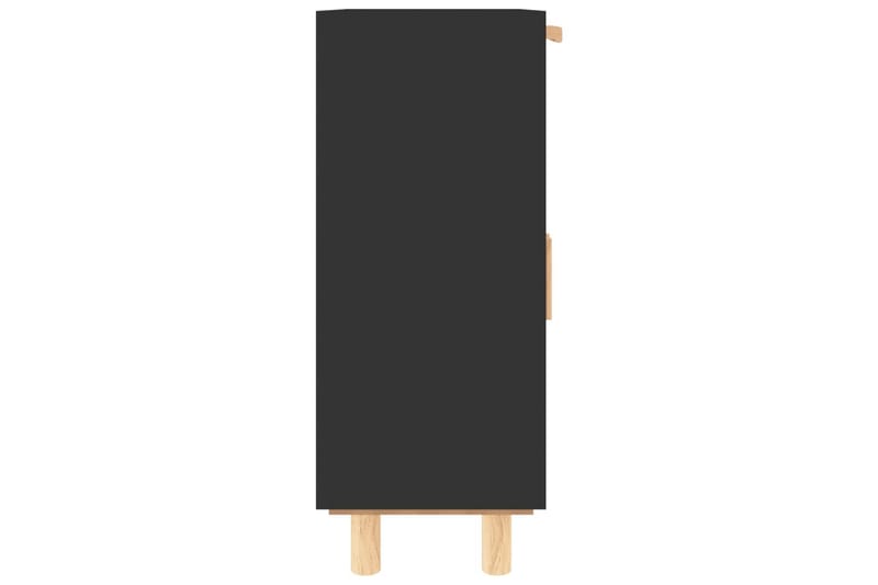 beBasic Skänk svart 60x30x75 cm massiv furu och naturlig rotting - Skänkar & sideboards