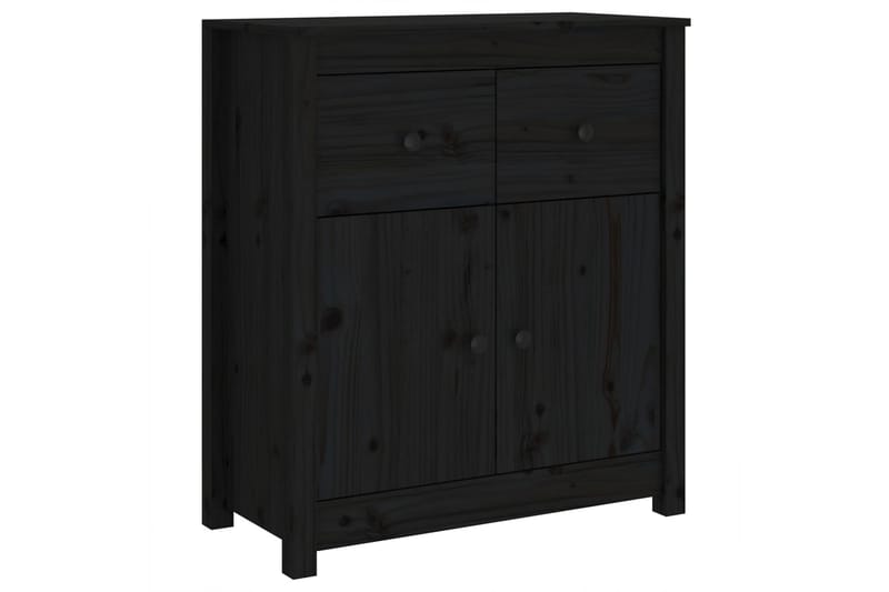 beBasic Skänk svart 70x35x80 cm massiv furu - Skänkar & sideboards