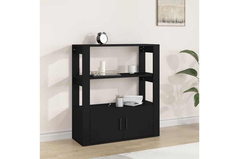 beBasic Skänk svart 80x30x90 cm konstruerat trä - Skänkar & sideboards