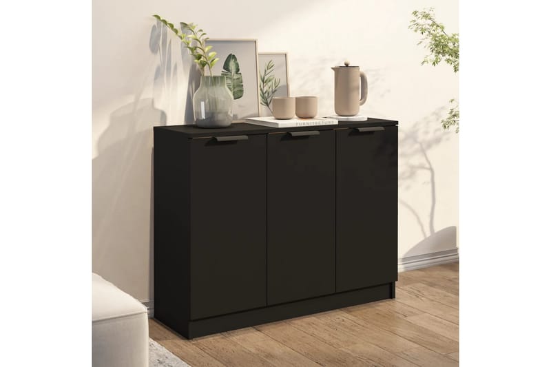 beBasic Skänk svart 90,5x30x70 cm konstruerat trä - Skänkar & sideboards