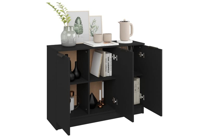 beBasic Skänk svart 90,5x30x70 cm konstruerat trä - Skänkar & sideboards