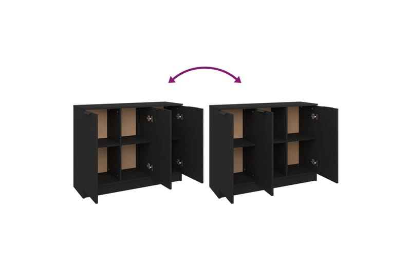 beBasic Skänk svart 90,5x30x70 cm konstruerat trä - Skänkar & sideboards