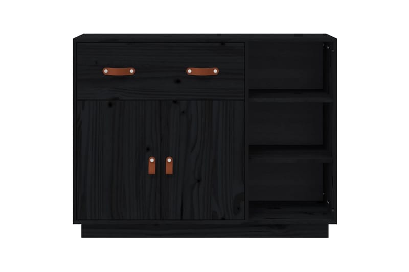 beBasic Skänk svart 98,5x40x75 cm massiv furu - Förvaring - Förvaringsmöbler - Skänkar & sideboards