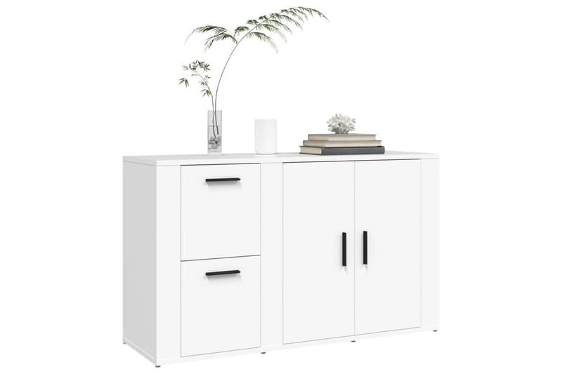 beBasic Skänk vit 100x33x59,5 cm konstruerat trä - Skänkar & sideboards