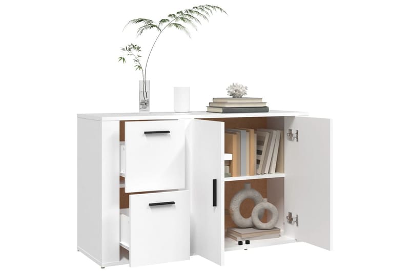 beBasic Skänk vit 100x33x59,5 cm konstruerat trä - Skänkar & sideboards