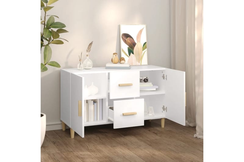 beBasic Skänk vit 100x36x60 cm konstruerat trä - Skänkar & sideboards