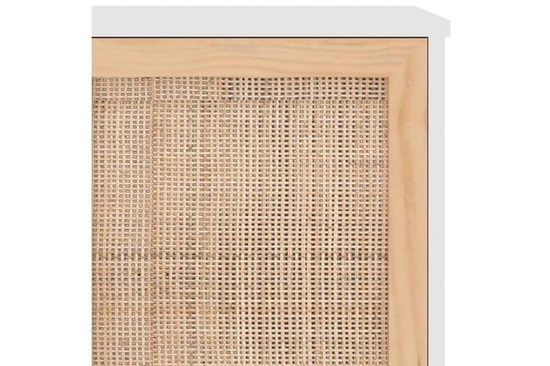 beBasic Skänk vit 105x30x60 cm massiv furu och naturlig rotting - Förvaring - Förvaringsmöbler - Skänkar & sideboards