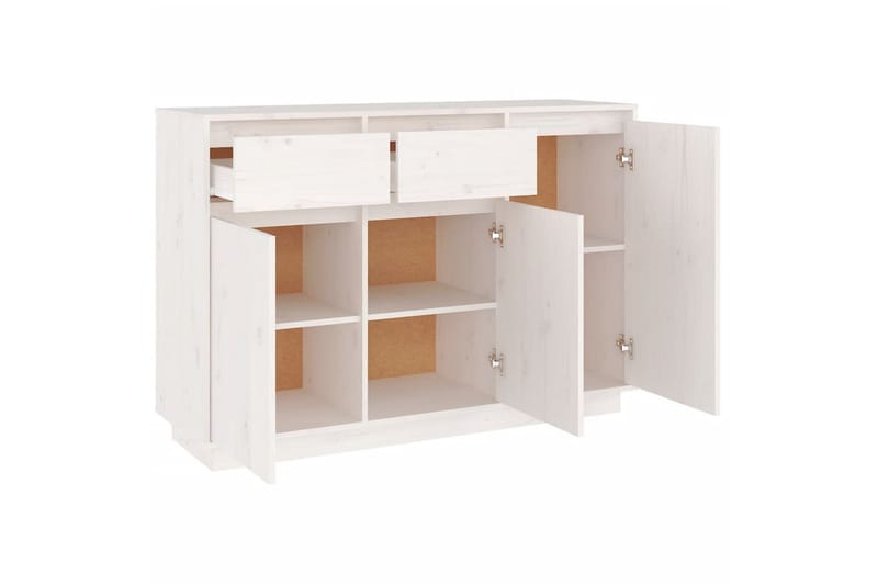 beBasic Skänk vit 110x34x75 cm massiv furu - Skänkar & sideboards