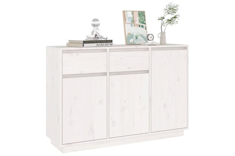 beBasic Skänk vit 110x34x75 cm massiv furu - Förvaring - Förvaringsmöbler - Skänkar & sideboards