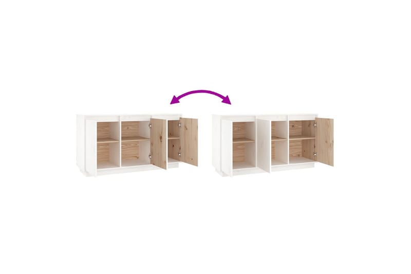 beBasic Skänk vit 111x34x60 cm massiv furu - Skänkar & sideboards