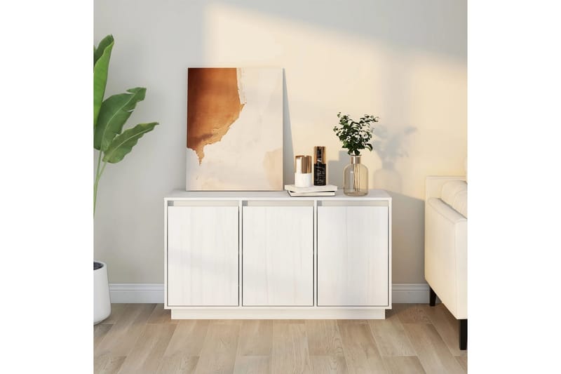 beBasic Skänk vit 111x34x60 cm massiv furu - Förvaring - Förvaringsmöbler - Skänkar & sideboards
