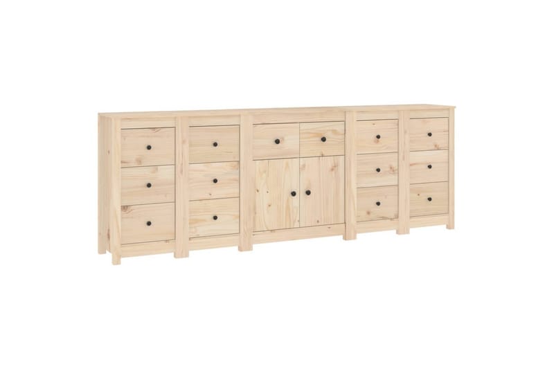 beBasic Skänk vit 230x35x80 cm massiv furu - Skänkar & sideboards