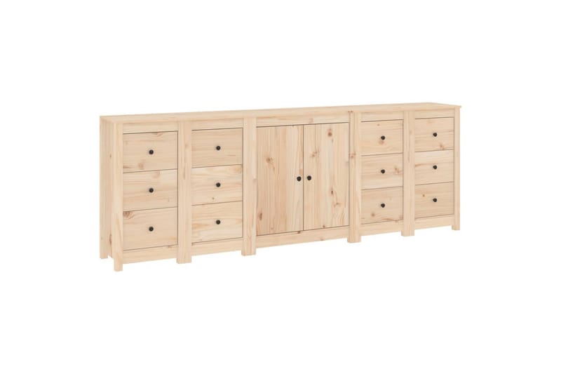 beBasic Skänk vit 230x35x80 cm massiv furu - Skänkar & sideboards