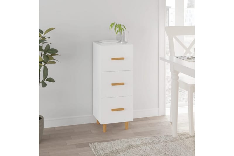 beBasic Skänk vit 34,5x34x90 cm konstruerat trä - Förvaring - Förvaringsmöbler - Skänkar & sideboards