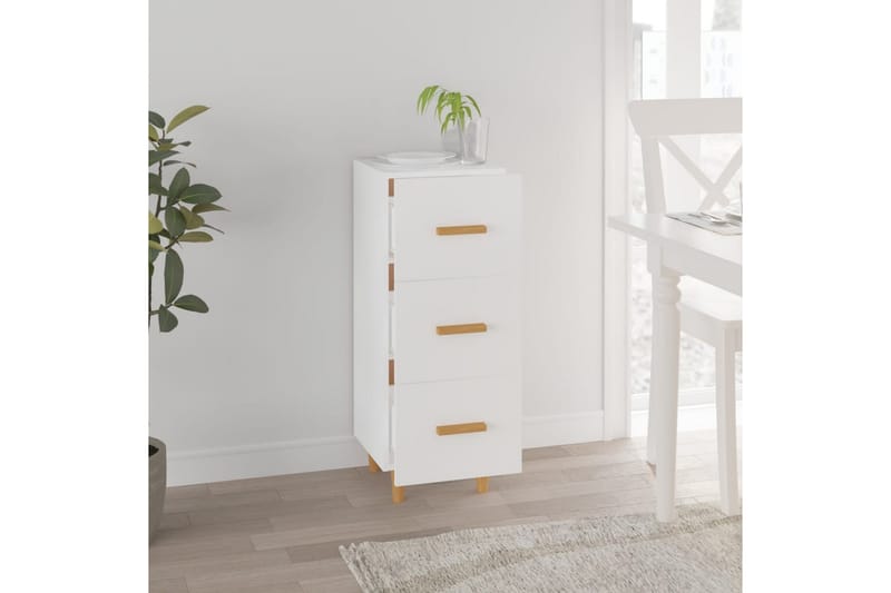 beBasic Skänk vit 34,5x34x90 cm konstruerat trä - Förvaring - Förvaringsmöbler - Skänkar & sideboards