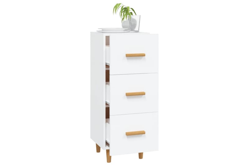 beBasic Skänk vit 34,5x34x90 cm konstruerat trä - Förvaring - Förvaringsmöbler - Skänkar & sideboards