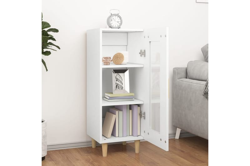 beBasic Skänk vit 34,5x34x90 cm konstruerat trä - Förvaring - Förvaringsmöbler - Skänkar & sideboards