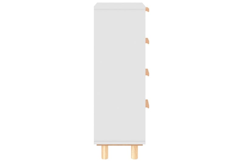 beBasic Skänk vit 40x30x90 cm massiv furu och naturlig rotting - Förvaring - Förvaringsmöbler - Skänkar & sideboards