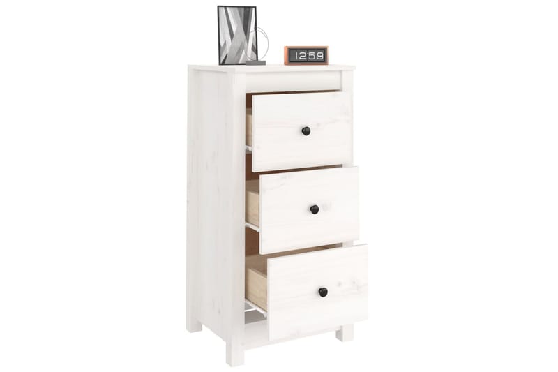 beBasic Skänk vit 40x35x80 cm massiv furu - Förvaring - Förvaringsmöbler - Skänkar & sideboards