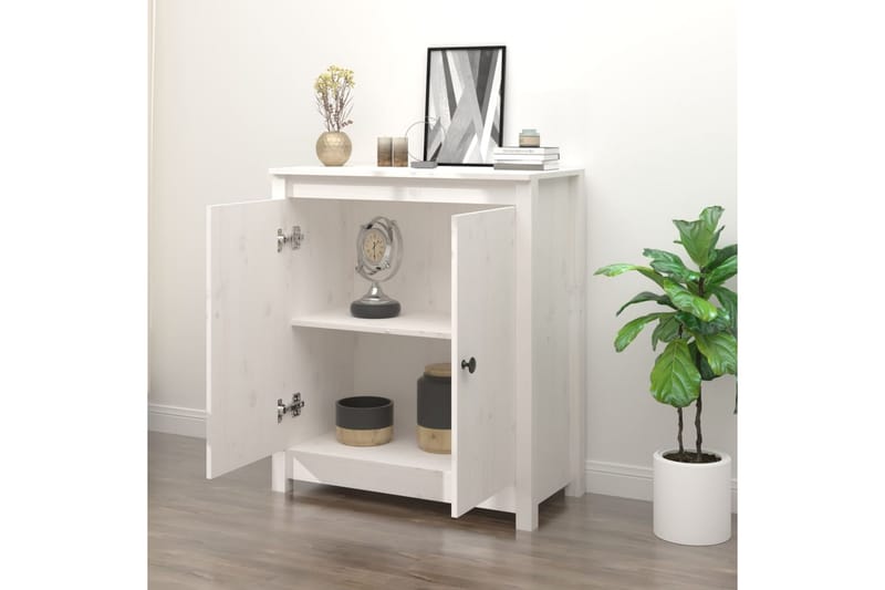 beBasic Skänk vit 70x35x80 cm massiv furu - Förvaring - Förvaringsmöbler - Skänkar & sideboards