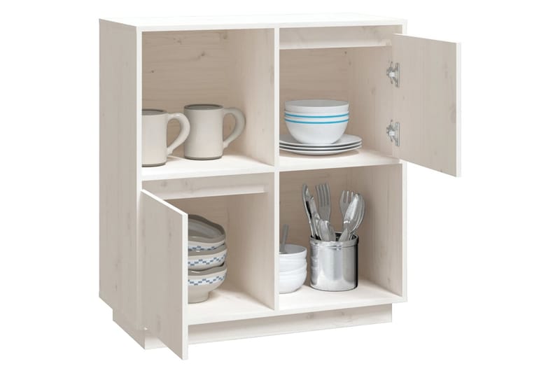 beBasic Skänk vit 74x35x80 cm massiv furu - Skänkar & sideboards