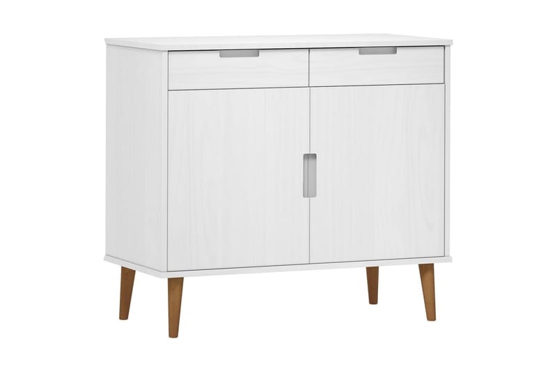 beBasic Skänk vit 90x40x80 cm massiv furu - Skänkar & sideboards