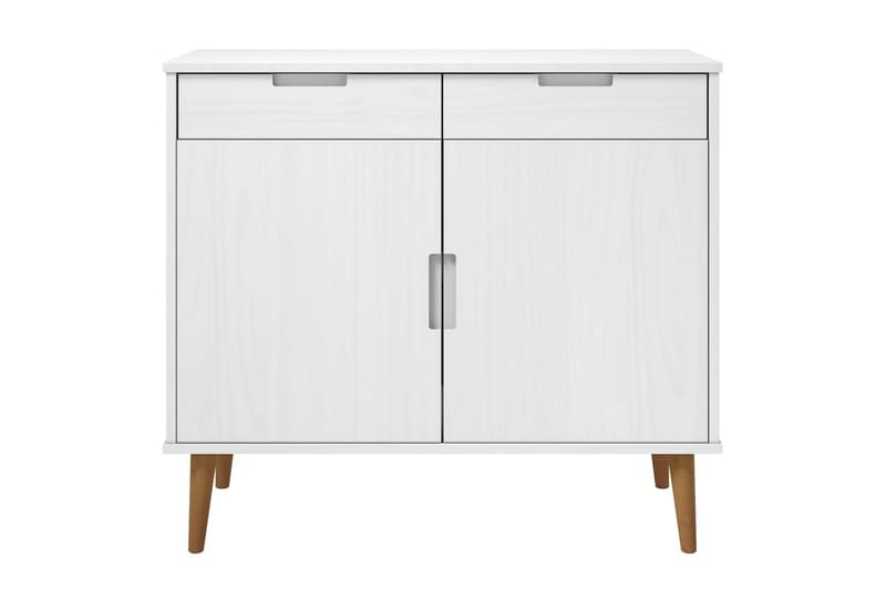 beBasic Skänk vit 90x40x80 cm massiv furu - Skänkar & sideboards