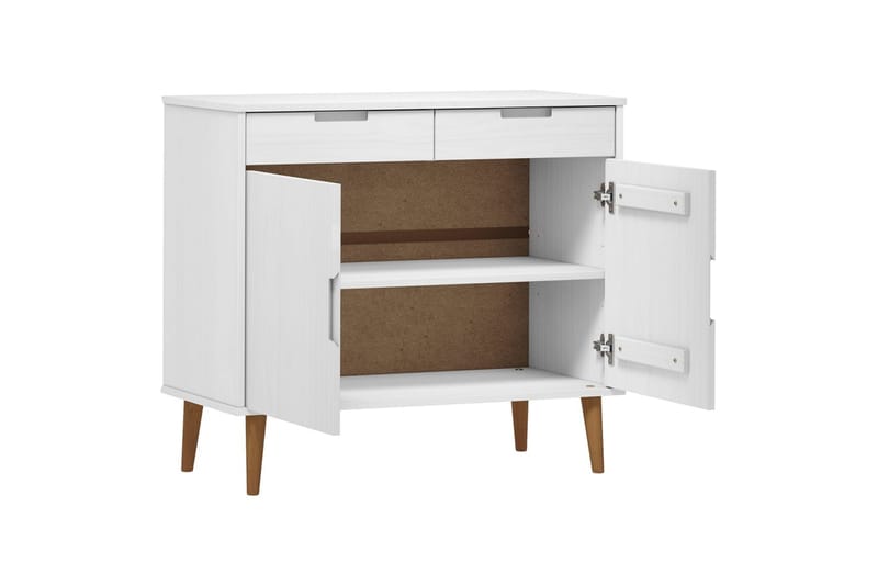 beBasic Skänk vit 90x40x80 cm massiv furu - Skänkar & sideboards