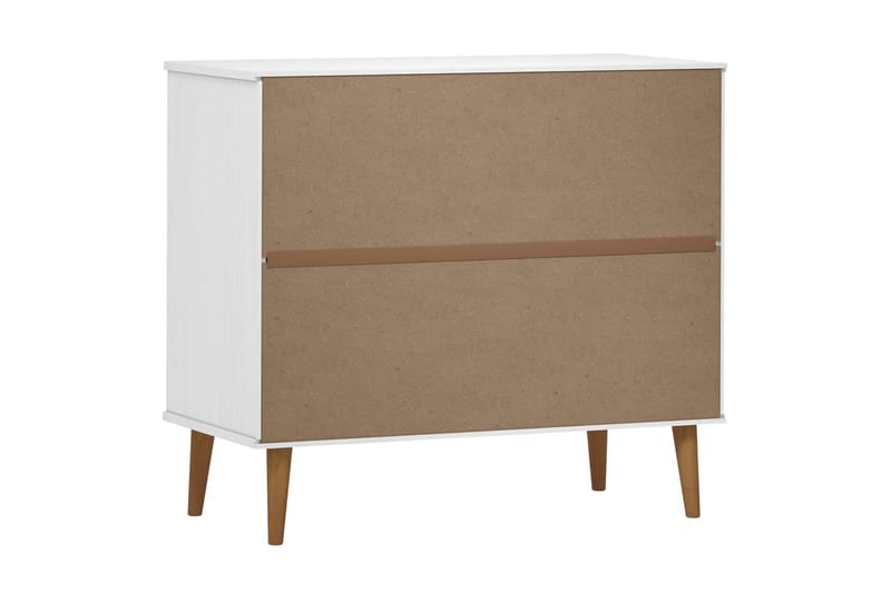 beBasic Skänk vit 90x40x80 cm massiv furu - Skänkar & sideboards