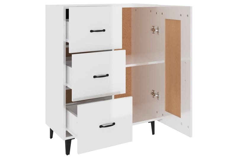 beBasic Skänk vit högglans 69,5x34x90 cm konstruerat trä - Skänkar & sideboards