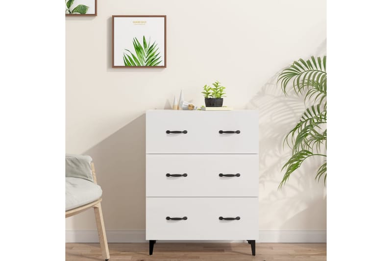 beBasic Skänk vit högglans 69,5x34x90 cm konstruerat trä - Skänkar & sideboards