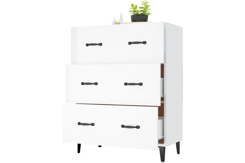 beBasic Skänk vit högglans 69,5x34x90 cm konstruerat trä - Skänkar & sideboards