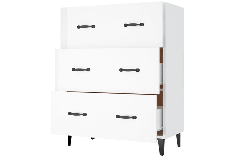 beBasic Skänk vit högglans 69,5x34x90 cm konstruerat trä - Skänkar & sideboards