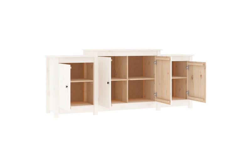 beBasic Skänk wit 164x37x68 cm massiv furu - Skänkar & sideboards