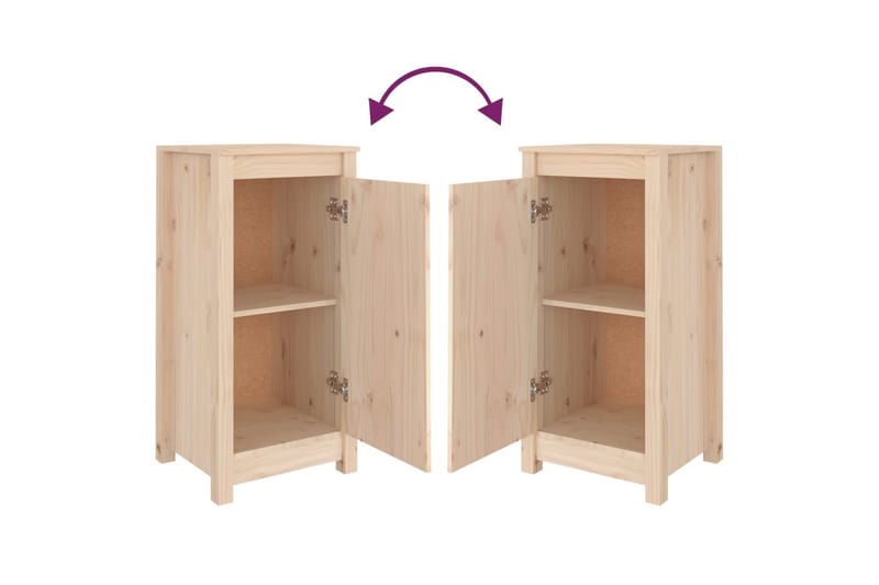beBasic Skänkar 2 st 40x35x80 cm massiv furu - Förvaring - Förvaringsmöbler - Skänkar & sideboards