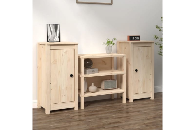 beBasic Skänkar 2 st 40x35x80 cm massiv furu - Förvaring - Förvaringsmöbler - Skänkar & sideboards